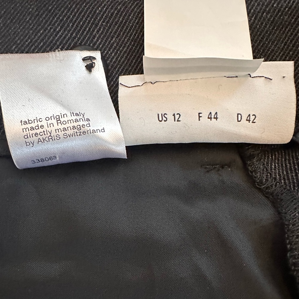 $1,190 Akris Punto Women's 100% Wool Dark Gray Wide Leg Pants Size 12 - Picture 8 of 8